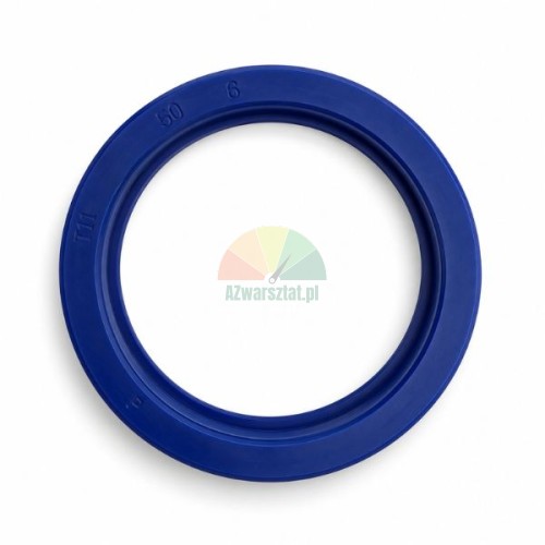 Blue polyurethane hydraulic lift cylinder seal ring 40x50x6 mm on white background