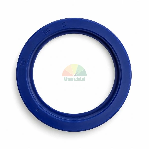 Blue polyurethane hydraulic lift cylinder seal ring 40x50x6 mm on white background