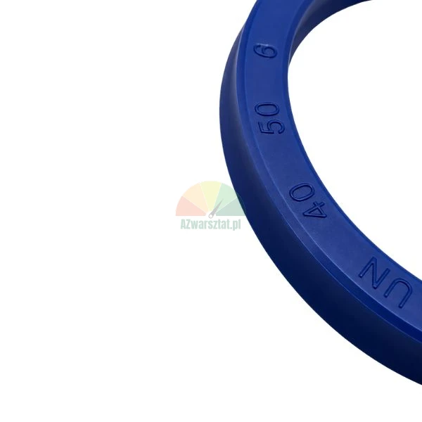 Blue hydraulic U-cup polyurethane seal ring UN 40x50x6 on a white background