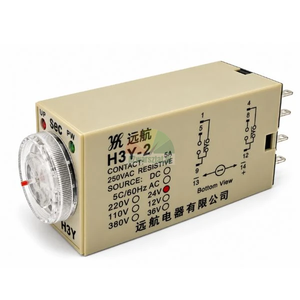 Electronic timer relay H3Y-2 DC 24V 5 seconds 8 PIN with adjustment dial knob