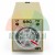 Analog timer relay module H3Y with time adjustment dial up to 10 seconds and status LEDs on white background