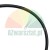 Close-up of a curved black metal frame on a white background