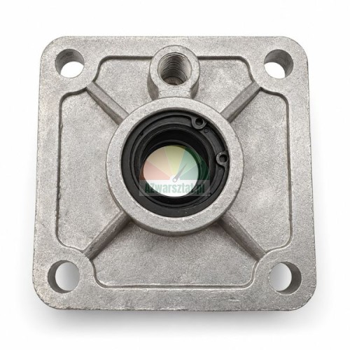 Square clamping and tilt cylinder cover 8.2x8.2 cm with piston rod hole and seal for 75 mm actuator