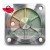 Metal square flange cover plate with mounting holes and internal reinforcing ribs