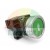 Green industrial push button switch with white up arrow and silver metal bezel