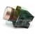 Industrial momentary push button switch in white with silver bezel and NO contact block ZB2-BE101C