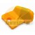 Yellow plastic protective clamp cover for tire changer on white background