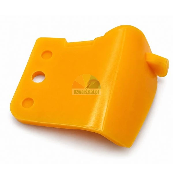 Yellow plastic protective insert for tire changer demount head on white background