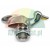 Steel tire changer demount duck head with yellow protective plastic insert on white background