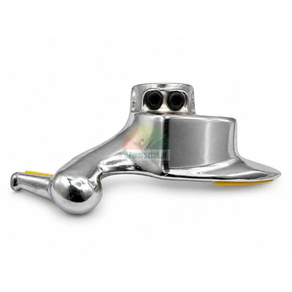 Metal tyre changer mount demount head with yellow plastic protective inserts