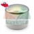 Metal and plastic trailer wheel hub dust cap on white background