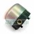 Pressure switch with metal cover and brass female thread on white background