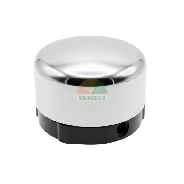 Complete vertical or horizontal type E mushroom actuator with chrome cover and black base