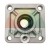 Square cylinder mounting plate 7.8x7.8 cm with central hole, seal, and mounting holes.