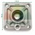 Metal actuator mounting plate 7.8x7.8 cm with 20 mm hole and 61 mm hole spacing