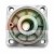 Metal square bearing flange housing with mounting holes and reinforcement ribs on a white background.