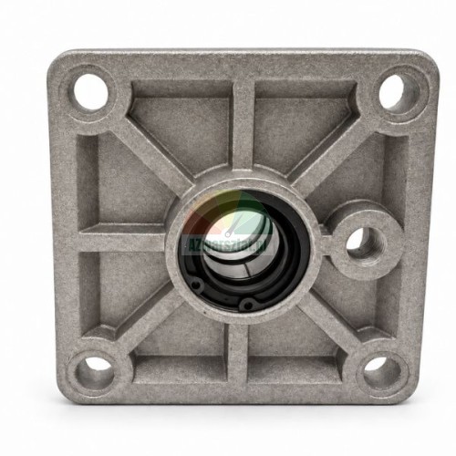 Clamping and tilting cylinder end cap 9x9 cm with piston rod hole for 80 mm pneumatic cylinder