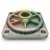 Metal cylinder end cap with rubber O-ring seal and indicated 80 mm diameter