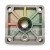 Square cast metal mounting flange with bearing seal and retaining ring