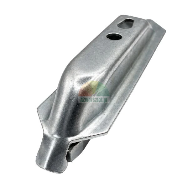 Galvanized steel trailer drop side latch bracket on a white background