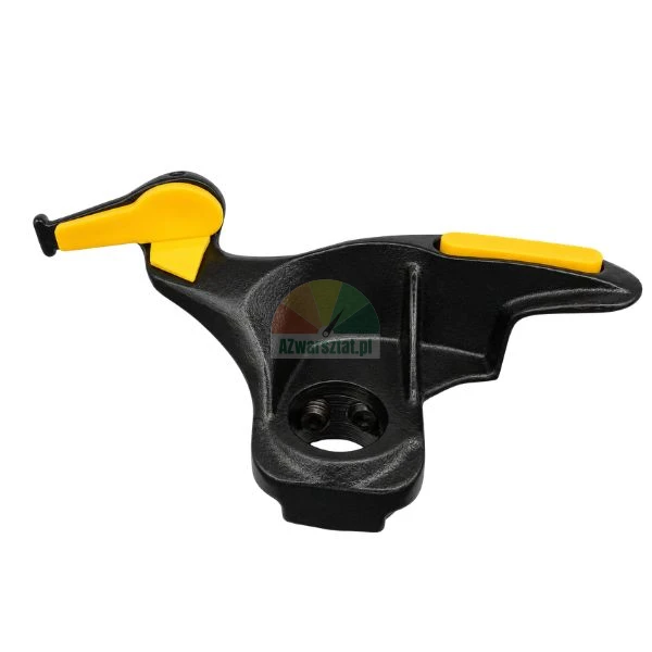 Black tire changer mount demount duck head with yellow protective plastic inserts