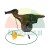 Metal tire changer demount duck head with yellow plastic rim protector inserts and mounting pin