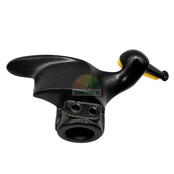 Black metal tire changer mount demount duck head with yellow protective plastic inserts