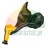 Black metal tire changer mount demount duck head with yellow plastic protective inserts.