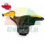 Black steel duck head tyre changer mount demount tool with yellow plastic rim protectors on white background