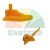Orange plastic protective inserts for tire changer mount demount head on white background