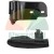 Black plastic foot cover from the SAL set, two side views on a white background