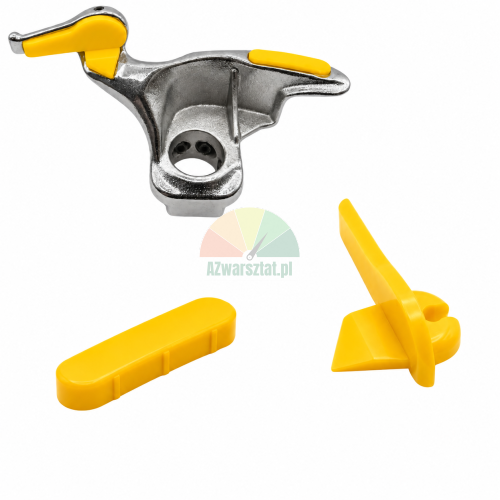 Metal tire changer mount demount duck head with yellow plastic rim protectors