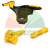 Black tire changer mount demount duck head with an additional set of yellow plastic protectors