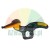 Black tire changer mount and demount head with yellow plastic protective inserts on white background