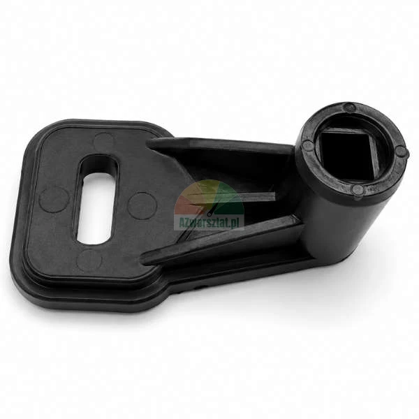 Black plastic rotation switch connector lever 8mm for tyre changer on white background
