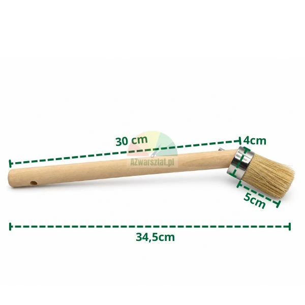 Angled tyre mounting paste brush 40 mm with dimensions