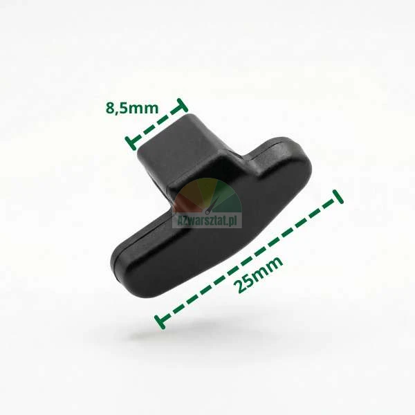 Black plastic protector insert for tyre changer mount demount head Type AN with dimensions 25 mm and 8.5 mm