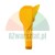 Yellow plastic orange and citrus peeler tool isolated on white background