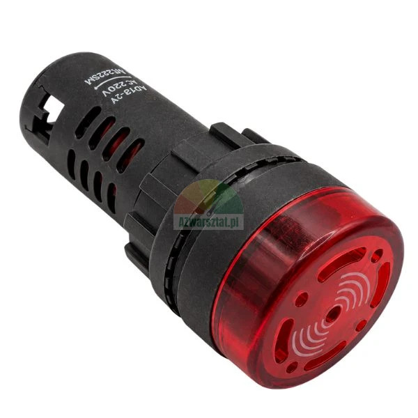 Red LED indicator light with buzzer 220V AC for panel mounting