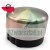 Stainless steel post end cap with a black plastic insert