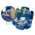 Blue carbon brush holder ring for power tool motor with contacts and detail view