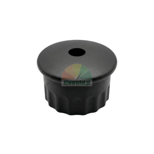 Black plastic holder for 41 mm hexagonal bar on a white background