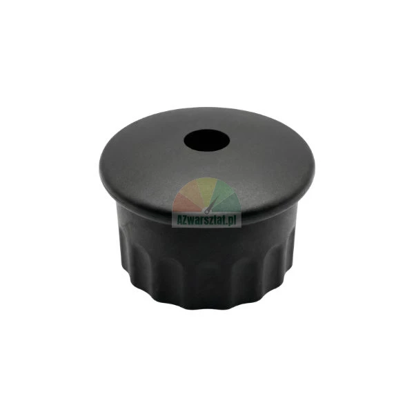 Black plastic holder for 41 mm hexagonal bar on a white background