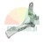 Silver aluminum foot pedal type B for tire changer machine on white background