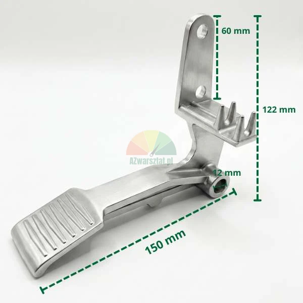 Aluminum foot pedal for tire changer type B with dimensions