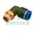L-shaped pneumatic elbow fitting with 12.7 mm male thread and 8 mm push-in tube connector with blue release ring