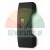 Black ergonomic door pull handle made of durable plastic on a white background