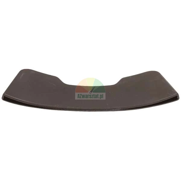 Dark brown curved plastic clip or profile piece isolated on a white background