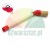Angled parts washer brush with a long white handle and red connector
