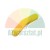Yellow curved plastic protection cover insert for tyre changer mounting head on white background.